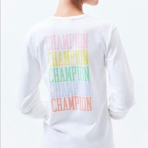 Champion long sleeve embroidery tshirt